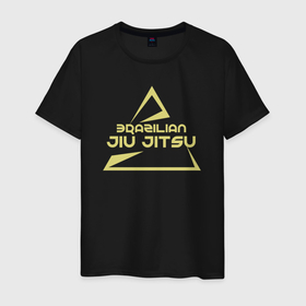 Мужская футболка хлопок с принтом Jiu jitsu brazil в Белгороде, 100% хлопок | прямой крой, круглый вырез горловины, длина до линии бедер, слегка спущенное плечо. | 