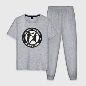 Мужская пижама хлопок с принтом Portland boxing team в Петрозаводске, 100% хлопок | брюки и футболка прямого кроя, без карманов, на брюках мягкая резинка на поясе и по низу штанин
 | Тематика изображения на принте: 