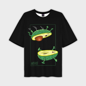 Мужская футболка oversize 3D с принтом Две половинки авокадо ,  |  | 