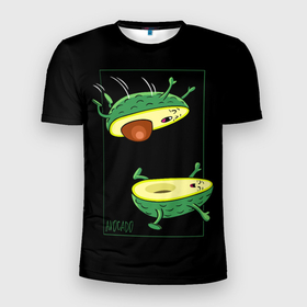 Мужская футболка 3D Slim с принтом Две половинки авокадо , 100% полиэстер с улучшенными характеристиками | приталенный силуэт, круглая горловина, широкие плечи, сужается к линии бедра | 