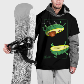 Накидка на куртку 3D с принтом Две половинки авокадо , 100% полиэстер |  | Тематика изображения на принте: 