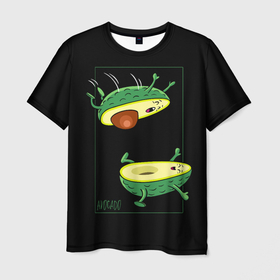 Мужская футболка 3D с принтом Две половинки авокадо , 100% полиэфир | прямой крой, круглый вырез горловины, длина до линии бедер | 