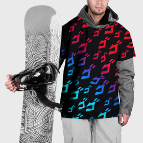 Накидка на куртку 3D с принтом JoJos Bizarre битво лого неон в Санкт-Петербурге, 100% полиэстер |  | Тематика изображения на принте: 