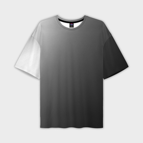 Мужская футболка oversize 3D с принтом Черно белый диагональный градиент в Санкт-Петербурге,  |  | Тематика изображения на принте: 