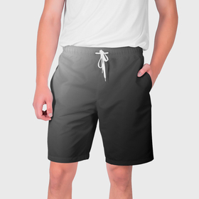 Мужские шорты 3D с принтом Черно белый диагональный градиент в Курске,  полиэстер 100% | прямой крой, два кармана без застежек по бокам. Мягкая трикотажная резинка на поясе, внутри которой широкие завязки. Длина чуть выше колен | 