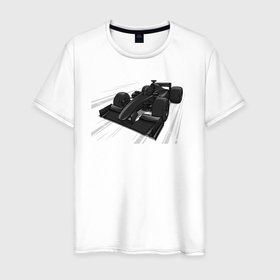 Мужская футболка хлопок с принтом Формула 1 черная в Кировске, 100% хлопок | прямой крой, круглый вырез горловины, длина до линии бедер, слегка спущенное плечо. | 