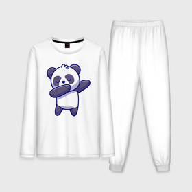 Мужская пижама с лонгсливом хлопок с принтом Dabbing panda в Кировске,  |  | 