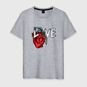 Мужская футболка хлопок с принтом Любовь граната в Санкт-Петербурге, 100% хлопок | прямой крой, круглый вырез горловины, длина до линии бедер, слегка спущенное плечо. | 