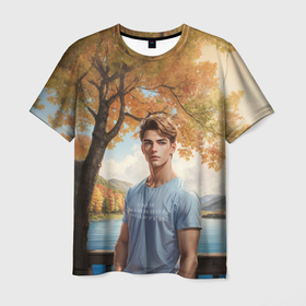 Мужская футболка 3D с принтом Сыночек маминой подруги в Санкт-Петербурге, 100% полиэфир | прямой крой, круглый вырез горловины, длина до линии бедер | 