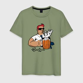 Мужская футболка хлопок с принтом Beer lover в Курске, 100% хлопок | прямой крой, круглый вырез горловины, длина до линии бедер, слегка спущенное плечо. | 