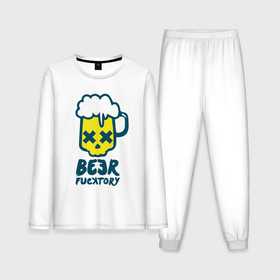 Мужская пижама с лонгсливом хлопок с принтом Beer fucktory в Белгороде,  |  | Тематика изображения на принте: 