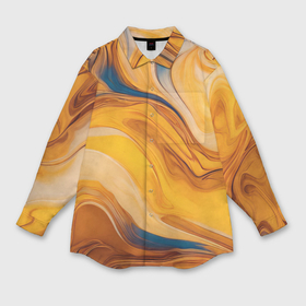 Мужская рубашка oversize 3D с принтом Жидкая золотая текстура   нейросеть в Новосибирске,  |  | Тематика изображения на принте: 
