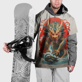 Накидка на куртку 3D с принтом Японский морской дракон в Екатеринбурге, 100% полиэстер |  | 