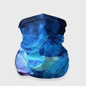 Бандана-труба 3D с принтом Синяя ледяная абстракция с красным в Петрозаводске, 100% полиэстер, ткань с особыми свойствами — Activecool | плотность 150‒180 г/м2; хорошо тянется, но сохраняет форму | 