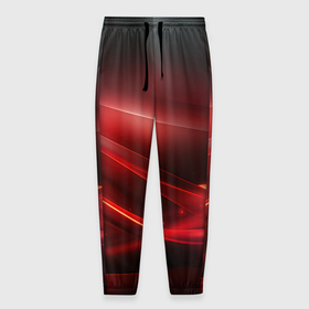 Мужские брюки 3D с принтом Red black    abstract в Кировске, 100% полиэстер | манжеты по низу, эластичный пояс регулируется шнурком, по бокам два кармана без застежек, внутренняя часть кармана из мелкой сетки | 
