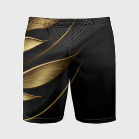 Мужские шорты спортивные с принтом Золотистый объемный  абстрактный узор в Тюмени,  |  | Тематика изображения на принте: 