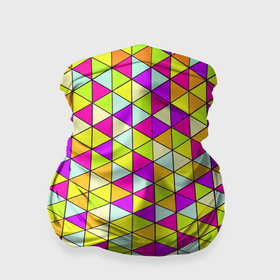 Бандана-труба 3D с принтом Треугольный витраж в Тюмени, 100% полиэстер, ткань с особыми свойствами — Activecool | плотность 150‒180 г/м2; хорошо тянется, но сохраняет форму | 