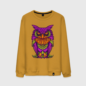 Мужской свитшот хлопок с принтом Purple owl в Кировске, 100% хлопок |  | Тематика изображения на принте: 