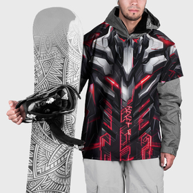 Накидка на куртку 3D с принтом Адская киберпанк броня красная в Санкт-Петербурге, 100% полиэстер |  | 