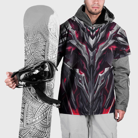 Накидка на куртку 3D с принтом Адская киберпанк броня красная в Кировске, 100% полиэстер |  | 
