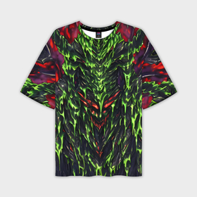 Мужская футболка oversize 3D с принтом Green and red slime в Курске,  |  | Тематика изображения на принте: 