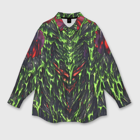 Мужская рубашка oversize 3D с принтом Green and red slime в Тюмени,  |  | 