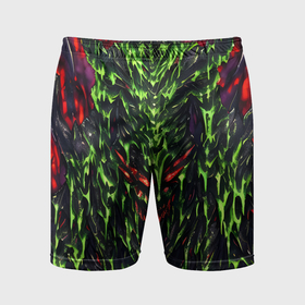 Мужские шорты спортивные с принтом Green and red slime в Курске,  |  | Тематика изображения на принте: 