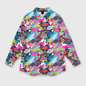 Мужская рубашка oversize 3D с принтом Цветочный листопад в Белгороде,  |  | 