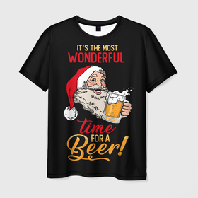Мужская футболка 3D с принтом It is the wonderful time for beer , 100% полиэфир | прямой крой, круглый вырез горловины, длина до линии бедер | 