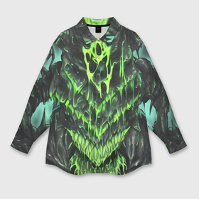 Мужская рубашка oversize 3D с принтом Green slime ,  |  | Тематика изображения на принте: 