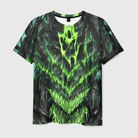 Мужская футболка 3D с принтом Green slime , 100% полиэфир | прямой крой, круглый вырез горловины, длина до линии бедер | Тематика изображения на принте: 