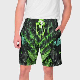 Мужские шорты 3D с принтом Green slime в Екатеринбурге,  полиэстер 100% | прямой крой, два кармана без застежек по бокам. Мягкая трикотажная резинка на поясе, внутри которой широкие завязки. Длина чуть выше колен | Тематика изображения на принте: 