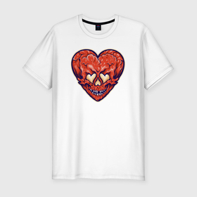 Мужская футболка хлопок Slim с принтом Devil heart в Санкт-Петербурге, 92% хлопок, 8% лайкра | приталенный силуэт, круглый вырез ворота, длина до линии бедра, короткий рукав | Тематика изображения на принте: 