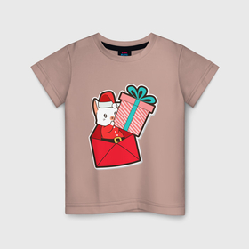 Детская футболка хлопок с принтом Вам подарок от котика в Кировске, 100% хлопок | круглый вырез горловины, полуприлегающий силуэт, длина до линии бедер | 
