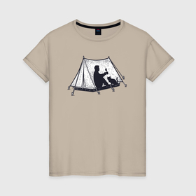 Женская футболка хлопок с принтом Поход с котом в Санкт-Петербурге, 100% хлопок | прямой крой, круглый вырез горловины, длина до линии бедер, слегка спущенное плечо | 