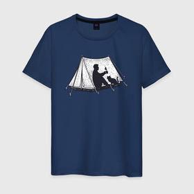 Мужская футболка хлопок с принтом Поход с котом в Санкт-Петербурге, 100% хлопок | прямой крой, круглый вырез горловины, длина до линии бедер, слегка спущенное плечо. | Тематика изображения на принте: 
