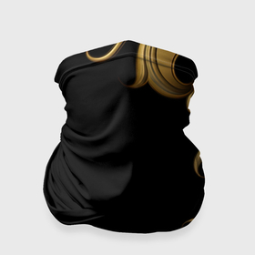 Бандана-труба 3D с принтом Золотой узор в виде пера в Кировске, 100% полиэстер, ткань с особыми свойствами — Activecool | плотность 150‒180 г/м2; хорошо тянется, но сохраняет форму | 