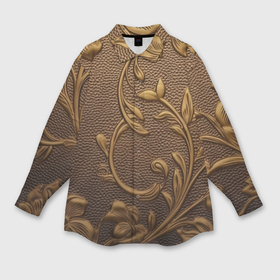 Мужская рубашка oversize 3D с принтом Золотые объемные узоры абстракт в Курске,  |  | 