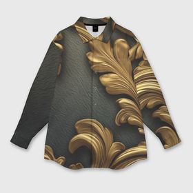 Мужская рубашка oversize 3D с принтом Позолоченные узоры абстракт в Санкт-Петербурге,  |  | Тематика изображения на принте: 