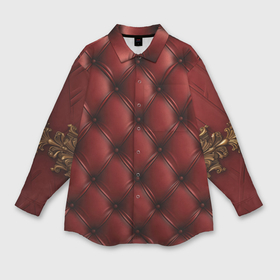 Мужская рубашка oversize 3D с принтом Бордовая кожаная текстура в Белгороде,  |  | 