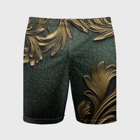 Мужские шорты спортивные с принтом Позолоченная текстура узоры в Белгороде,  |  | Тематика изображения на принте: 