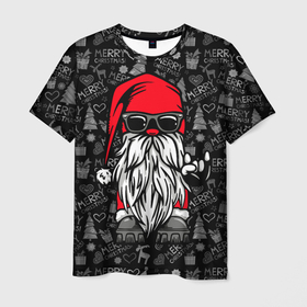 Мужская футболка 3D с принтом Санта Клаус гном в Екатеринбурге, 100% полиэфир | прямой крой, круглый вырез горловины, длина до линии бедер | 