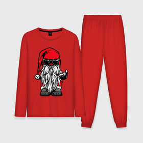 Мужская пижама с лонгсливом хлопок с принтом Санта Клаус   гном в Новосибирске,  |  | 