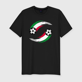 Мужская футболка хлопок Slim с принтом Итальянские мячи в Петрозаводске, 92% хлопок, 8% лайкра | приталенный силуэт, круглый вырез ворота, длина до линии бедра, короткий рукав | Тематика изображения на принте: 