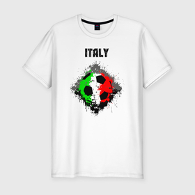 Мужская футболка хлопок Slim с принтом Команда Италии в Курске, 92% хлопок, 8% лайкра | приталенный силуэт, круглый вырез ворота, длина до линии бедра, короткий рукав | 