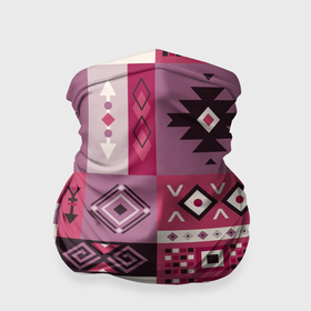 Бандана-труба 3D с принтом Этническая геометрия в розовой палитре в Белгороде, 100% полиэстер, ткань с особыми свойствами — Activecool | плотность 150‒180 г/м2; хорошо тянется, но сохраняет форму | 
