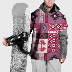 Накидка на куртку 3D с принтом Этническая геометрия в розовой палитре в Петрозаводске, 100% полиэстер |  | 