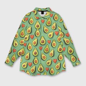 Мужская рубашка oversize 3D с принтом Авокадо и сердечки ,  |  | Тематика изображения на принте: 