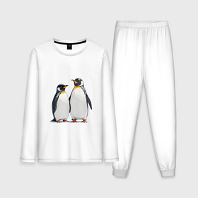 Мужская пижама с лонгсливом хлопок с принтом Друзья пингвины в Тюмени,  |  | 