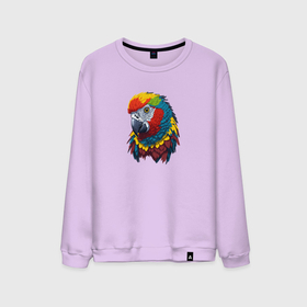 Мужской свитшот хлопок с принтом Красочный попугай в ярких перьях в Кировске, 100% хлопок |  | Тематика изображения на принте: 